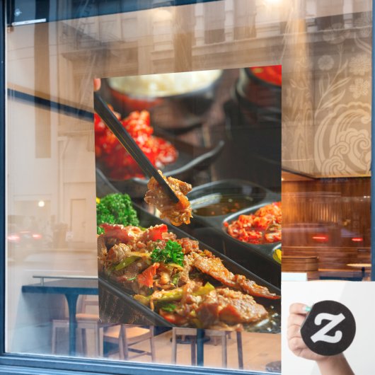 Koreaans eten Bulgogi of gemarineerd rundvlees Bar Raamsticker (Cafe Raam)