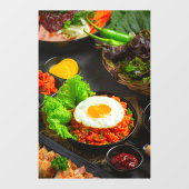 Koreaans Eten Gebakken Rijst Kimchi met Gebakken E Raamsticker (Vel)