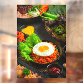 Koreaans Eten Gebakken Rijst Kimchi met Gebakken E Raamsticker (Vel 2)