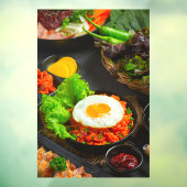 Koreaans Eten Gebakken Rijst Kimchi met Gebakken E Raamsticker (Vel 3)