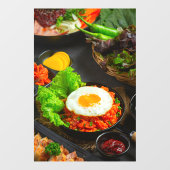 Koreaans Eten Gebakken Rijst Kimchi met Gebakken E Raamsticker (Vel)