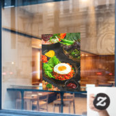 Koreaans Eten Gebakken Rijst Kimchi met Gebakken E Raamsticker (Cafe Raam)