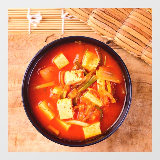 Koreaans eten Kimchi Soep met Tofu Raamsticker (Vel)