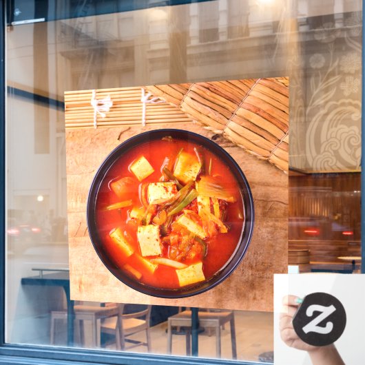 Koreaans eten Kimchi Soep met Tofu Raamsticker (Cafe Raam)