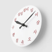 Koreaans Hangul Clock Red Ronde Klok (Hoek)
