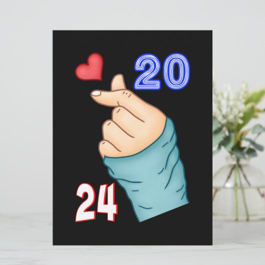 Koreaans hart 2024 aankondiging (Staand voorkant)