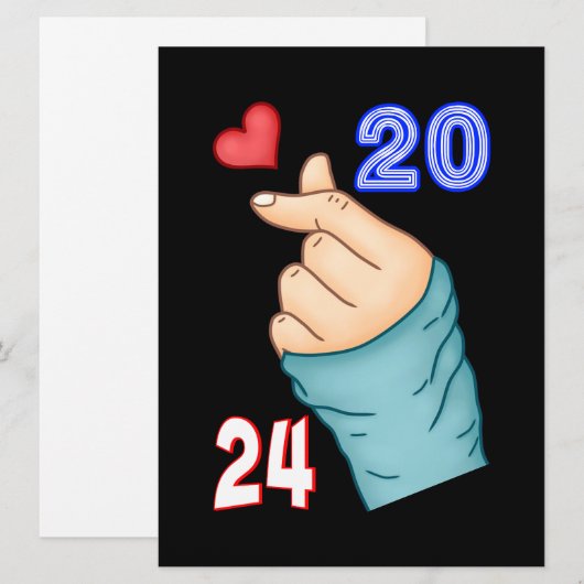 Koreaans hart 2024 aankondiging (Voorkant / Achterkant)