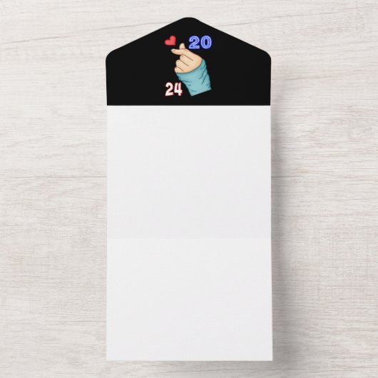 Koreaans Hart 2024 All In One Uitnodiging (Binnen)