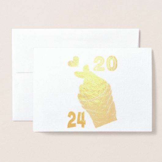 Koreaans Hart 2024 Folie Kaarten (Voorkant met envelop)