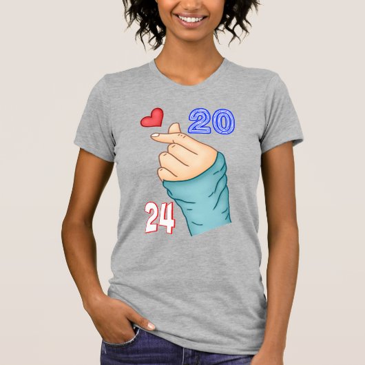 Koreaans hart 2024 t-shirt (Voorkant)