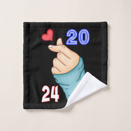 Koreaans hart 2024 washandje (Wasdoekje)