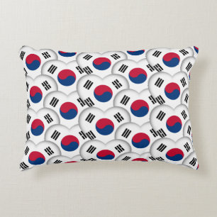 Koreaans hart en Koreaanse vlag/Zuid-Korea Accent Kussen