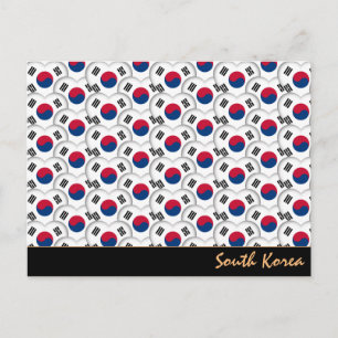Koreaans hart en Koreaanse vlag/Zuid-Korea Briefkaart