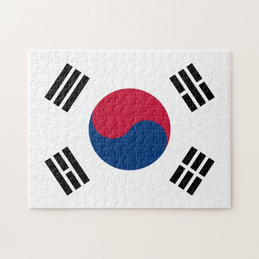 Koreaans hart en Koreaanse vlag/Zuid-Korea Legpuzzel (Horizontaal)