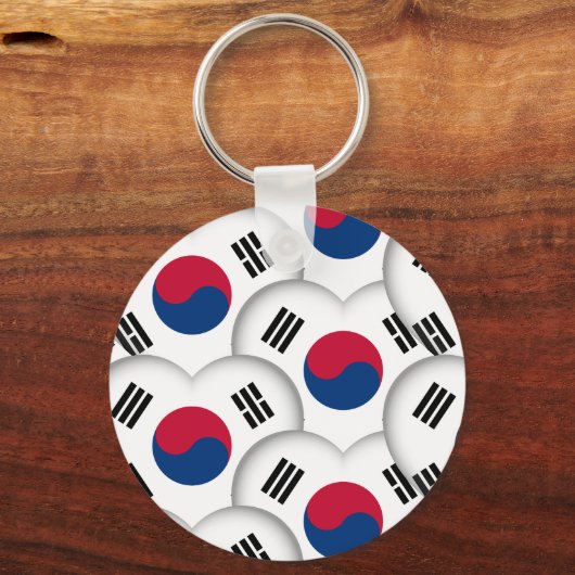 Koreaans hart en Koreaanse vlag/Zuid-Korea Sleutelhanger (Voorkant)