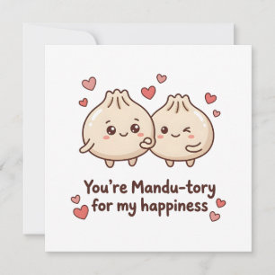 Koreaans I Love You Schattige Mandu Pun Kaart
