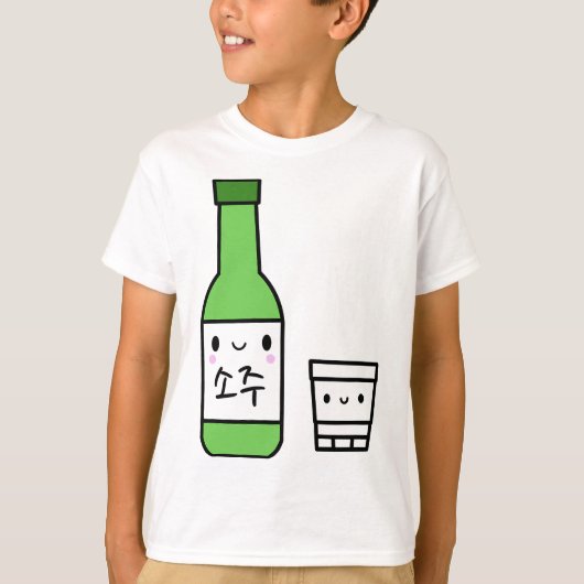 Koreaans Ik hou van Soju Kawaii esthetisch T-shirt (Voorkant)