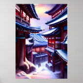 Koreaans in de sneeuwwinter | AI Art Poster (Voorkant)