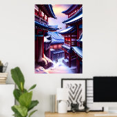 Koreaans in de sneeuwwinter | AI Art Poster (Thuiskantoor)