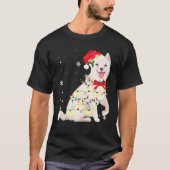 Koreaans Jindo Dog Kerstmis Licht Mam Pap Gift T-shirt (Voorkant)