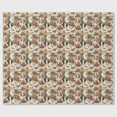 Koreaans Jindo Dog Naadloze Illustratie Cadeaupapier (Vlak)