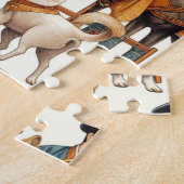  Koreaans Jindo Dog Naadloze Illustratie Legpuzzel (Zijkant)