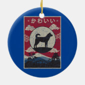 Koreaans Jindo Japans design Kawaii Dog mam Keramisch Ornament (Achterkant)