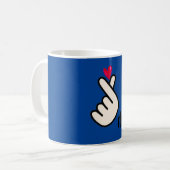 Koreaans K-pop Hand Heart Blue Monogram Koffiemok (Voorkant links)