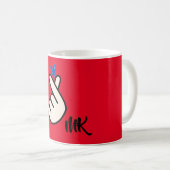 Koreaans K-pop Hand Heart Blue Red Monogram Koffiemok (Voorkant rechts)