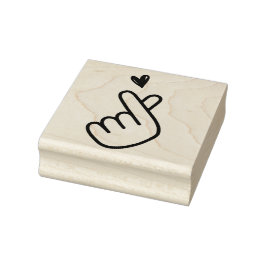 Koreaans K-pop Hand Heart Blue Red Rubberstempel