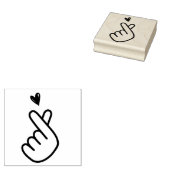 Koreaans K-pop Hand Heart Blue Red Rubberstempel (Gestempeld)