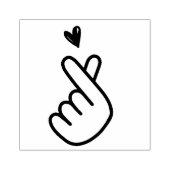 Koreaans K-pop Hand Heart Blue Red Rubberstempel (Afrduk)