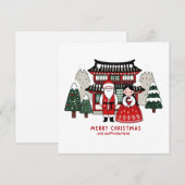 Koreaans kerstfeest en gelukkig nieuwjaar feestdagenkaart (Voorkant / Achterkant)