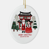 Koreaans kerstfeest en gelukkig nieuwjaar keramisch ornament (Rechts)