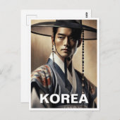 Koreaans Man Traditioneel Hanbok Briefkaart (Voorkant / Achterkant)