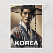 Koreaans Man Traditioneel Hanbok Briefkaart (Voorkant)