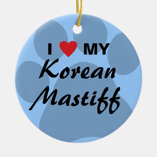 Koreaans Mastiff Monogram Keramisch Ornament (Voorkant)