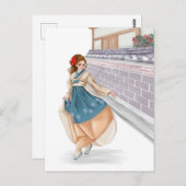 Koreaans meisje dragen hanbok post kaart (Voorkant / Achterkant)