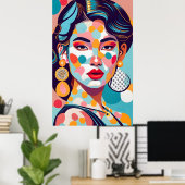 Koreaans meisje, model, met gouden oorbellen poster (Thuiskantoor)