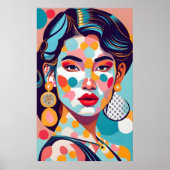 Koreaans meisje, model, met gouden oorbellen poster (Voorkant)