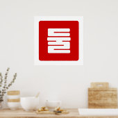 Koreaans nummer 2 Twee 둘 【Dul】 Hangul Poster (Keuken)