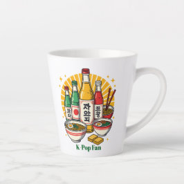 Koreaans Popcultuur Borstprint T-Shirt Glas Koffie Latte Mok