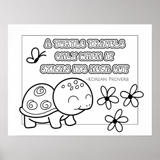 Koreaans Proverb Kleur Poster - Motivatie Citaat (Voorkant)