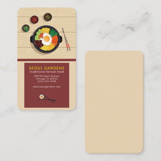 koreaans restaurant - visitekaartje (Voorkant / Achterkant)