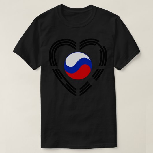 Koreaans Russisch Multinationaal Patriot Flag Hear T-shirt (Design voorkant)