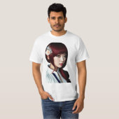 Koreaans schattig heet meisje t-shirt (Voorkant volledig)