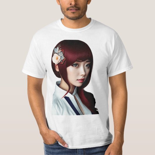 Koreaans schattig heet meisje t-shirt (Voorkant)