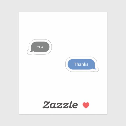 Koreaans Slang Chat Bubble ㄱ ㅅ Sticker (Vel)