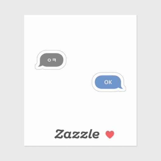 Koreaans Slang Chat Bubble ㅇ ㅋ Sticker (Vel)