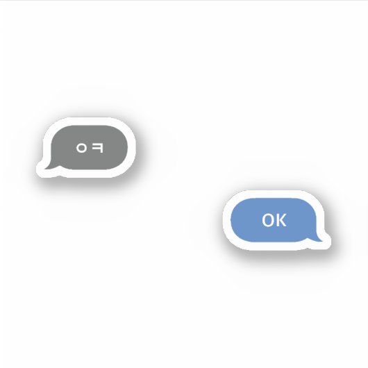 Koreaans Slang Chat Bubble ㅇ ㅋ Sticker (Voorkant)
